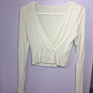 American Eagle soft and sexy rib long sleeve shirt size small color mint green